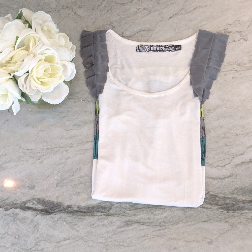 Forever 21 Tank Dress w Pleated Ruffled Shoulders